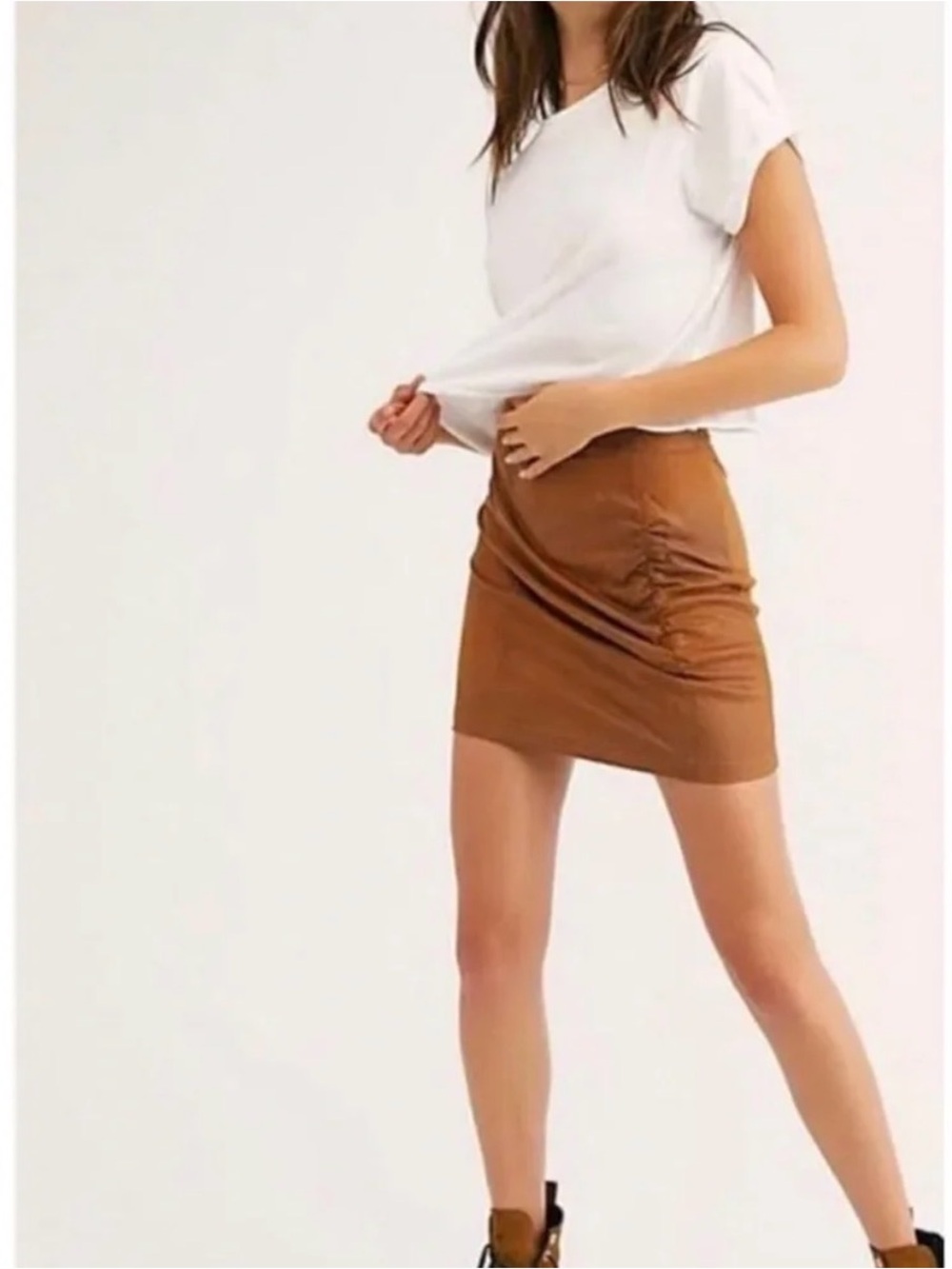 Free People Rumi Faux Suede Skirt